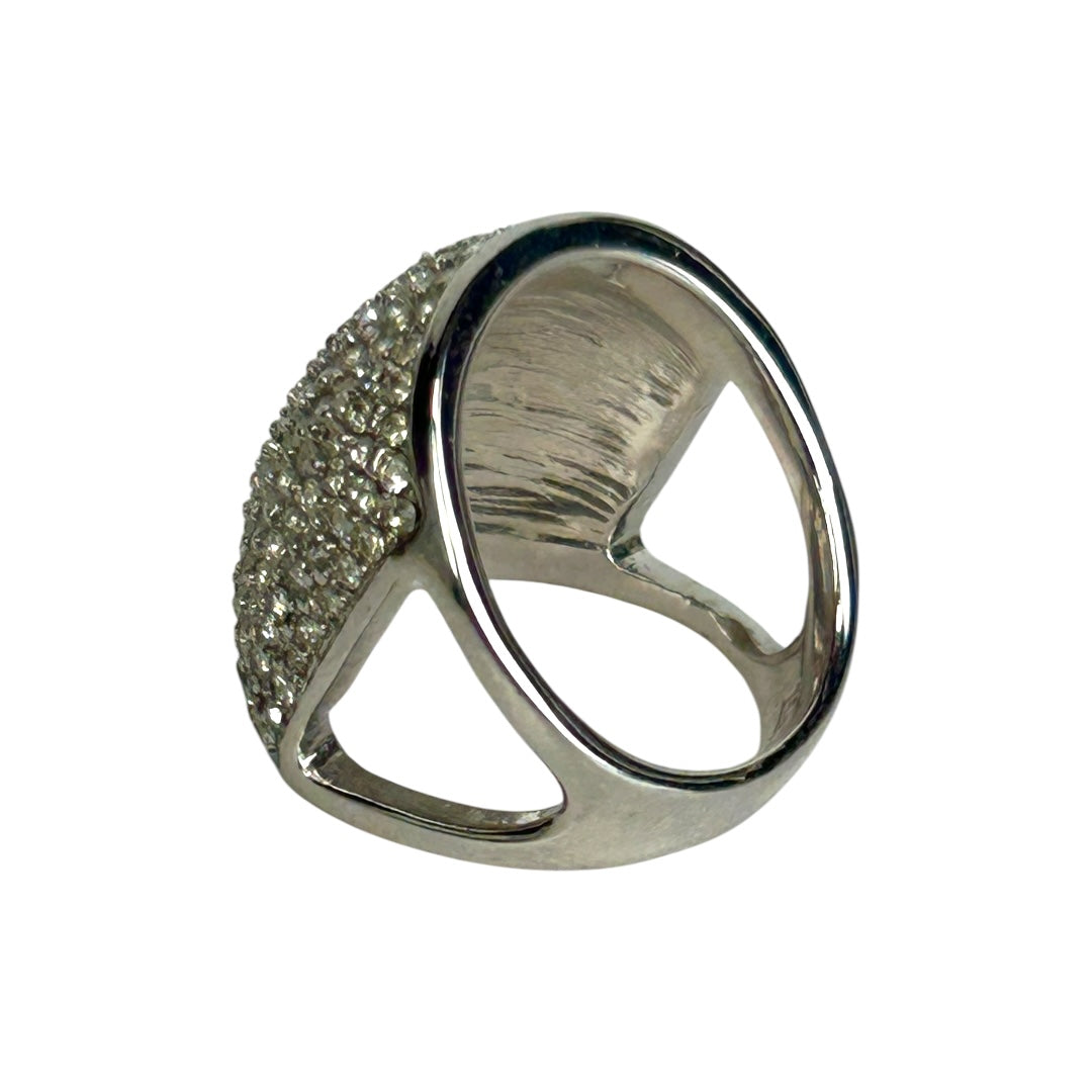 Pave set crystal done ring size 8