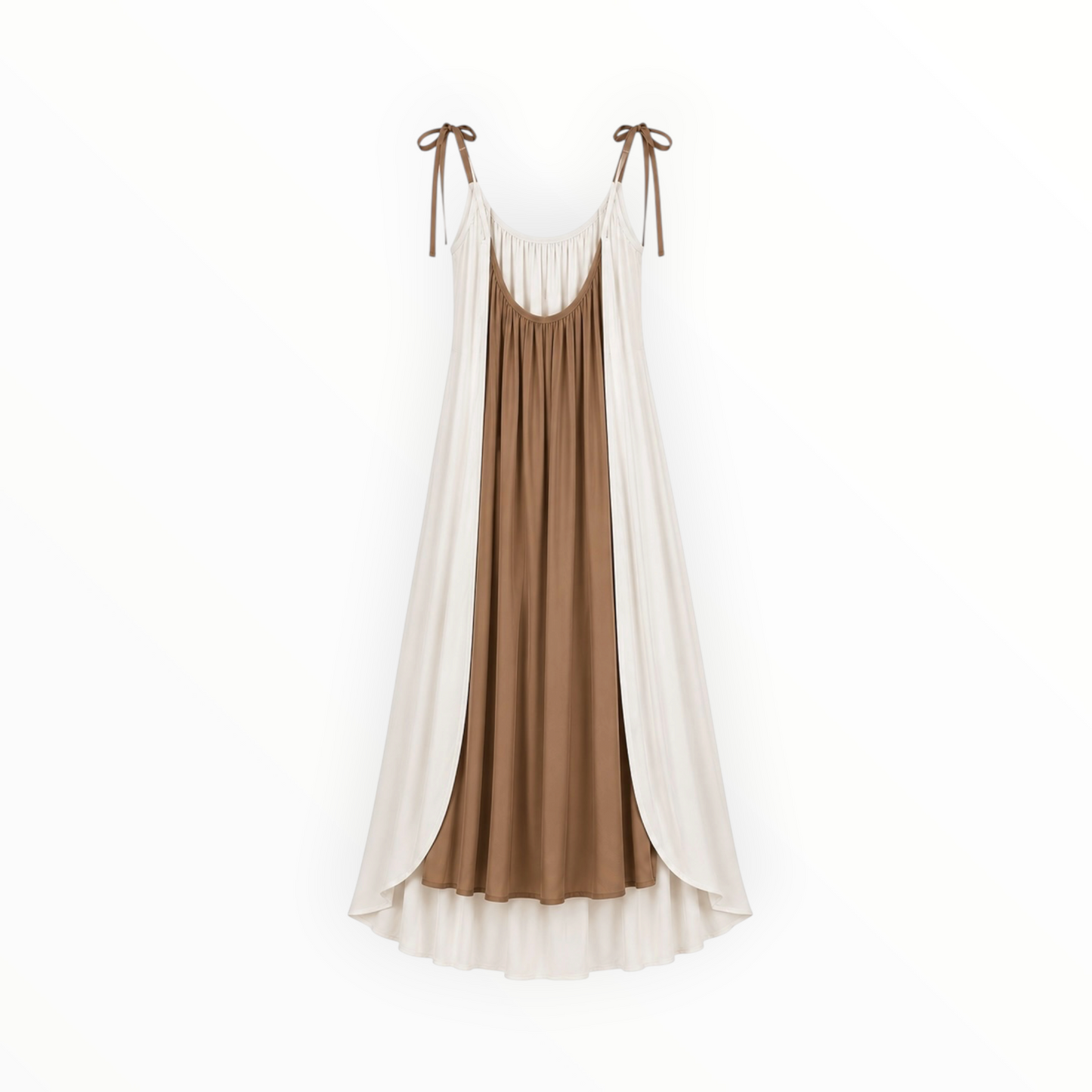 Two-Tone Tie Shoulder Maxi Dress size S