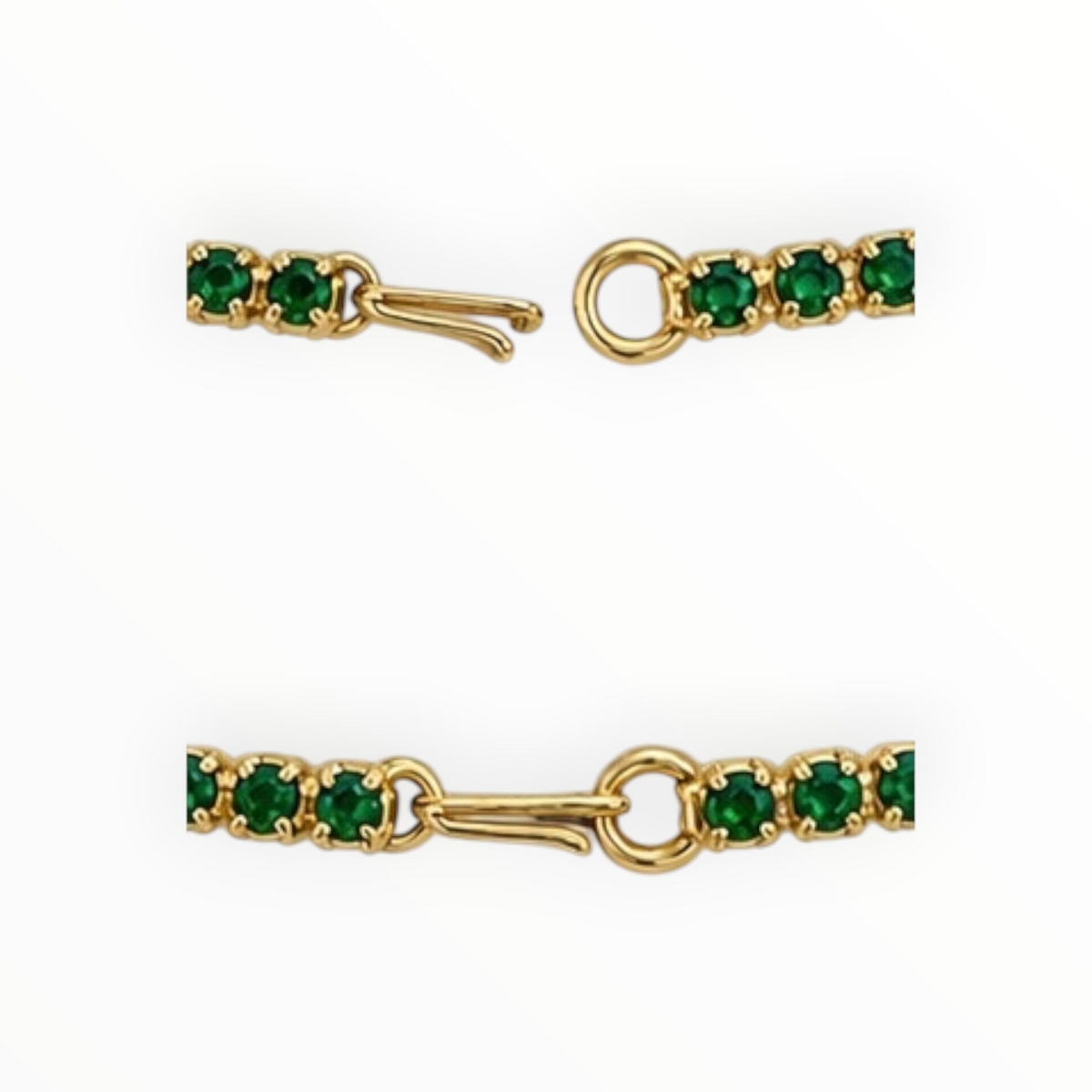 Emerald Rhinestone Convertible Brooch Pendant & Tennis Necklace