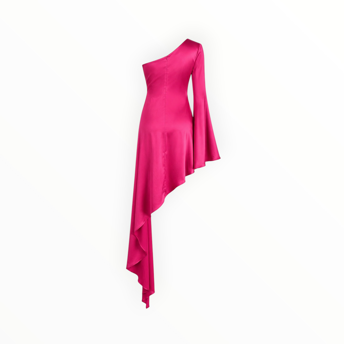 Asymmetrical One-Shoulder Satin Dress size 8