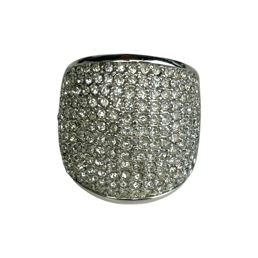 Pave set crystal done ring size 8