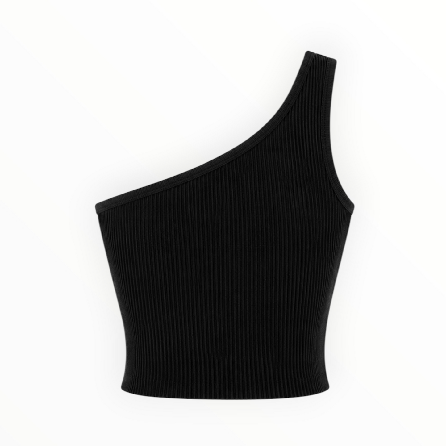 Ribbed One-Shoulder Crop Top size S