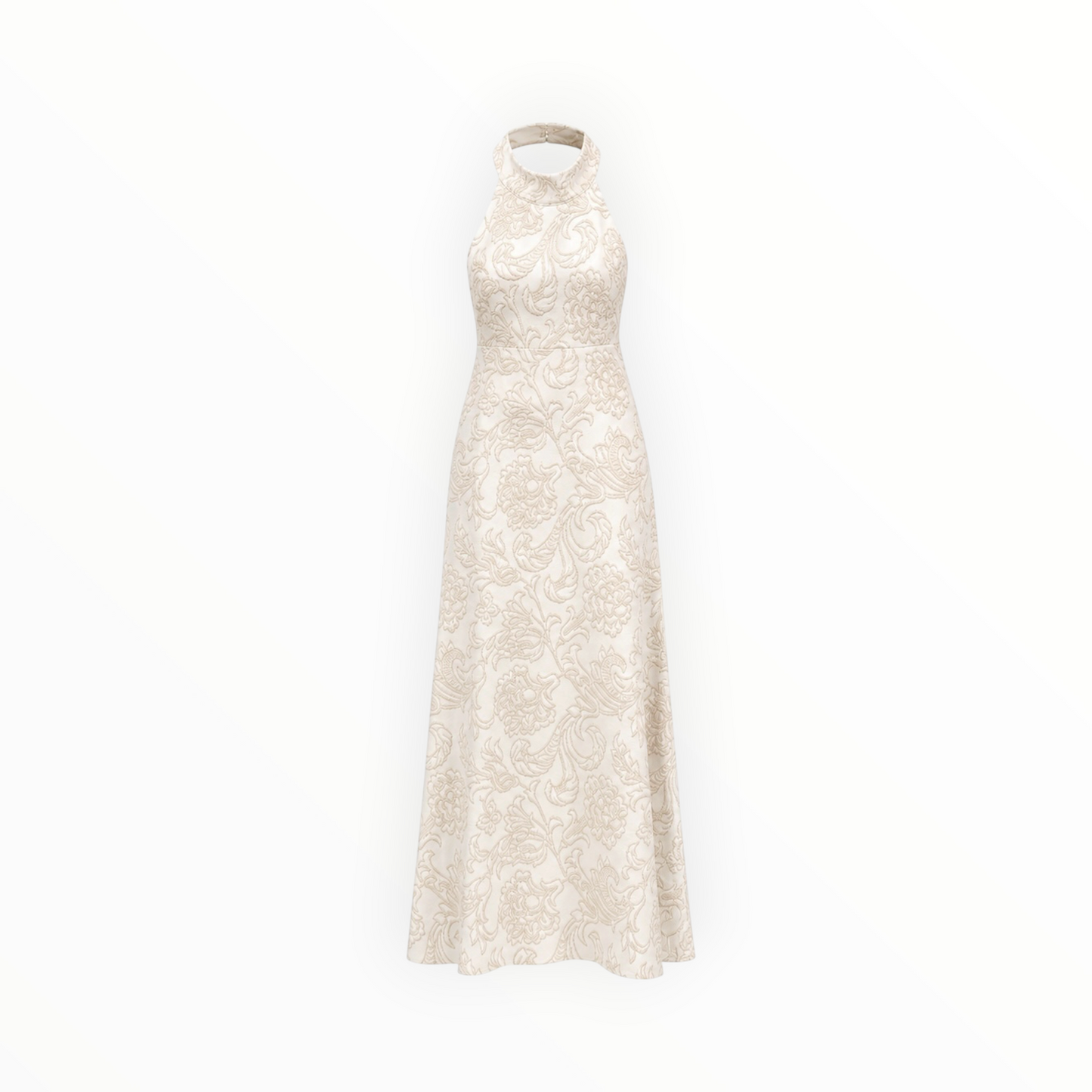 Jacquard Halter Gown size 8