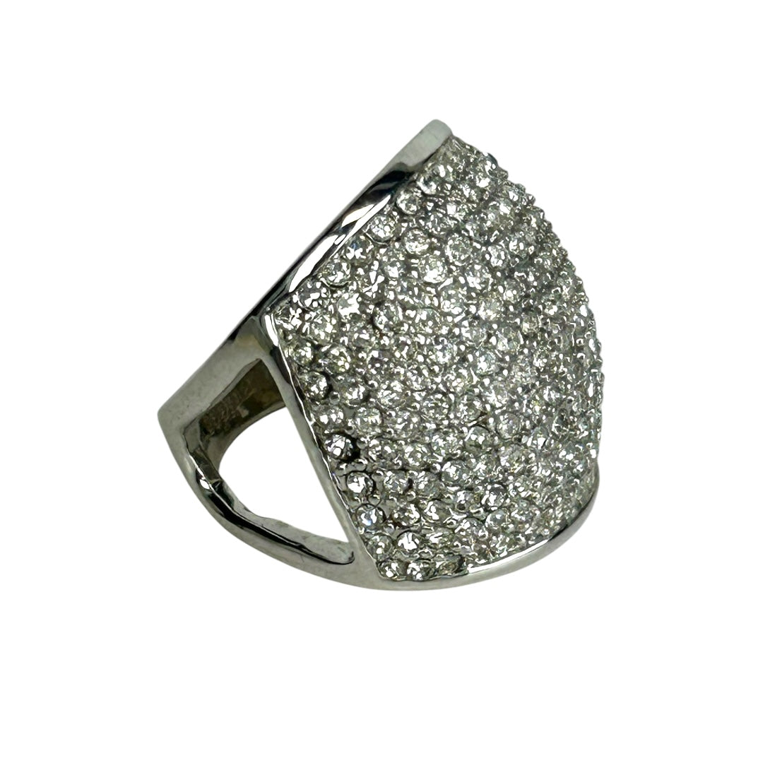 Pave set crystal done ring size 8