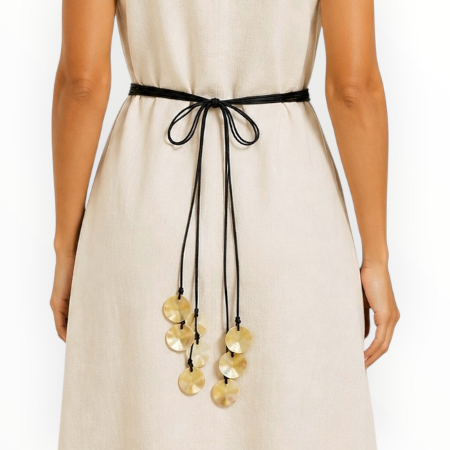 Coastal Shell Disc Tie Belt