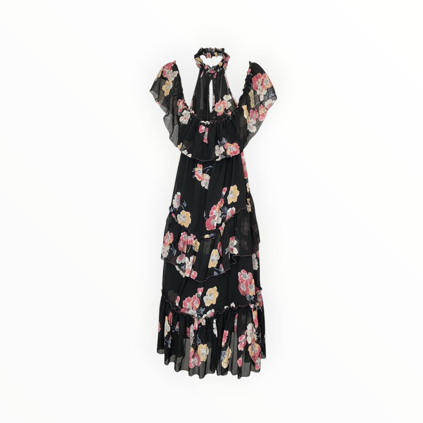Floral Tiered Cold Shoulder Dress size 6
