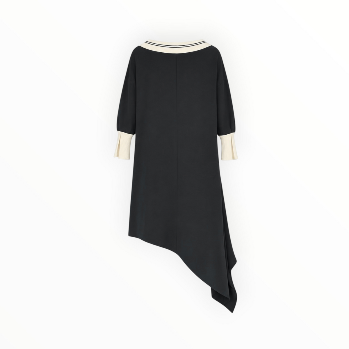 Asymmetrical Dress with Contrast Trim size 48 (XL)