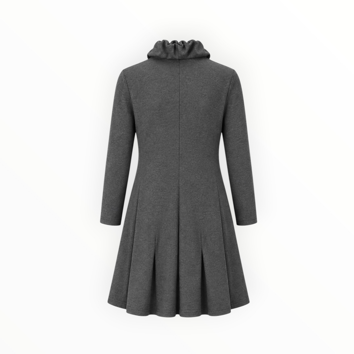 Ruffle-Collar Zip Coat size L