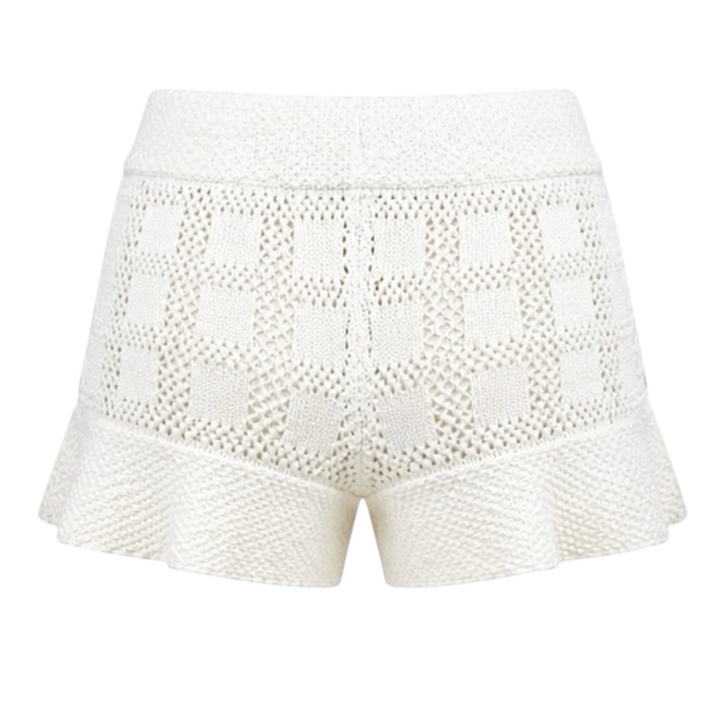 Crochet Check Ruffle Shorts size 2