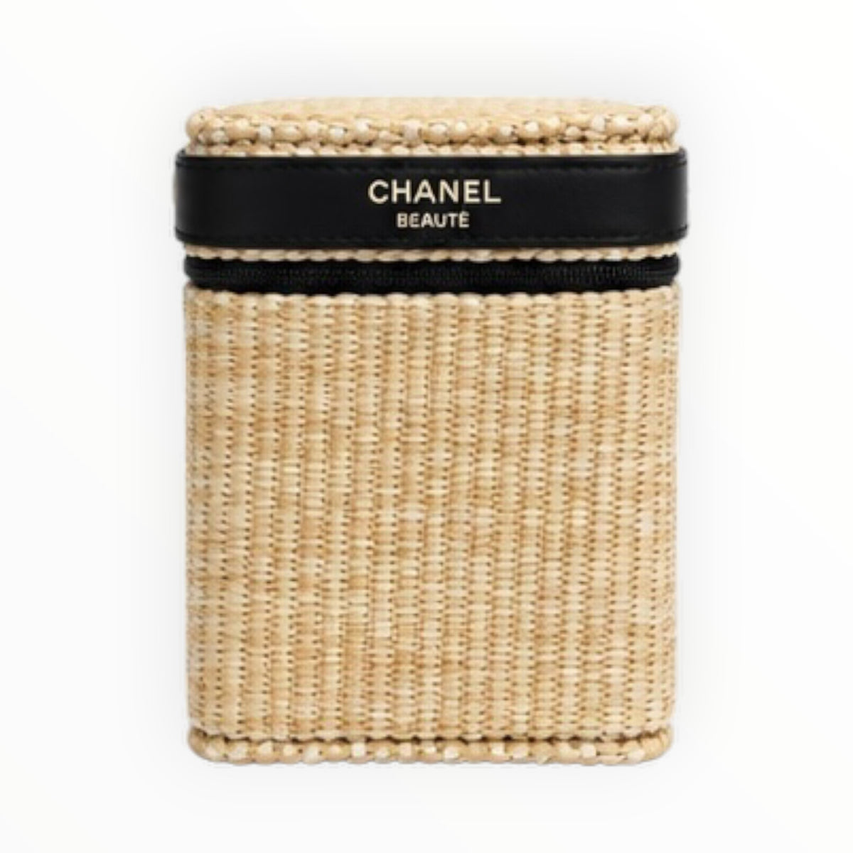 Les Beiges Woven Straw Beauty Case