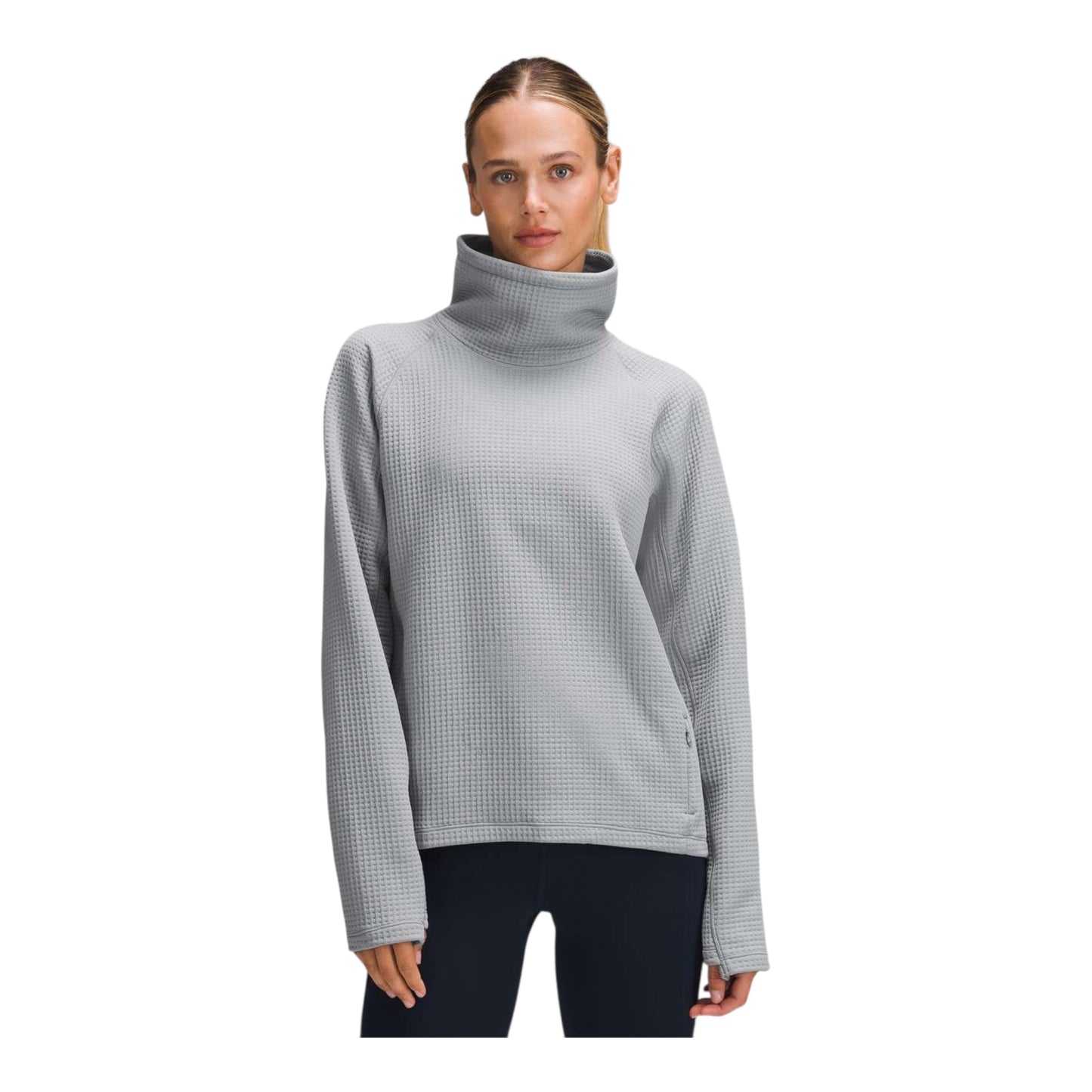 Waffle-Knit Funnel-Neck Long-Sleeve Shirt size 6