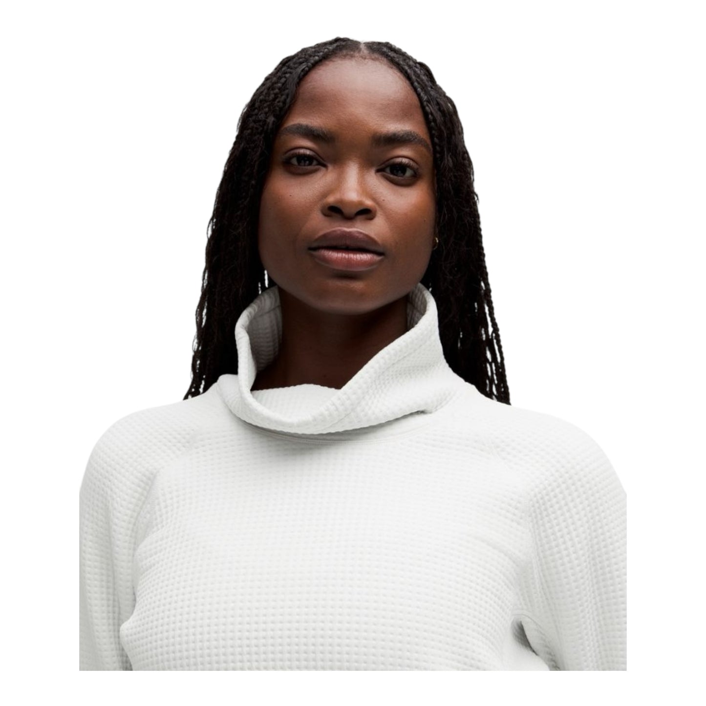Waffle-Knit Funnel-Neck Long-Sleeve Shirt size 4