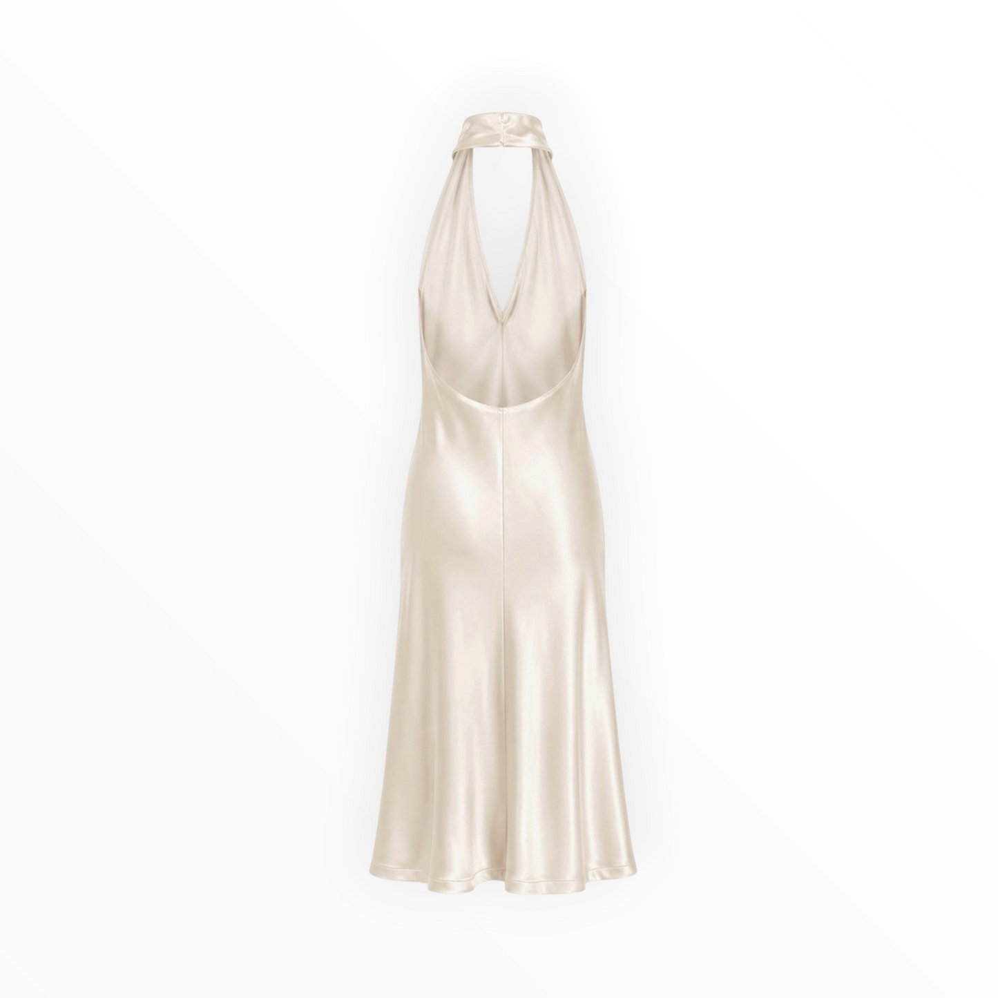 Satin Ruched Halter Dress size M