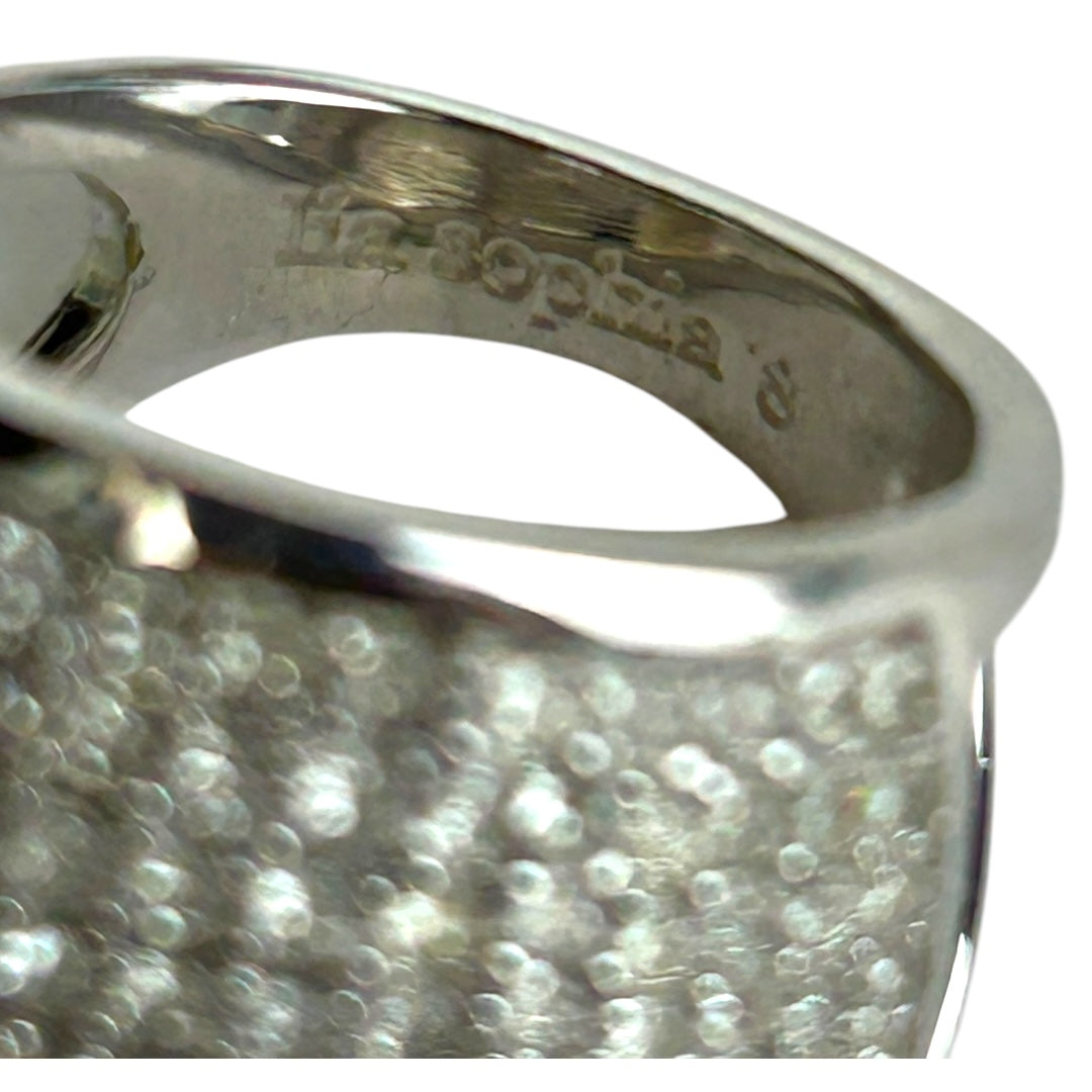 Pave set crystal done ring size 8