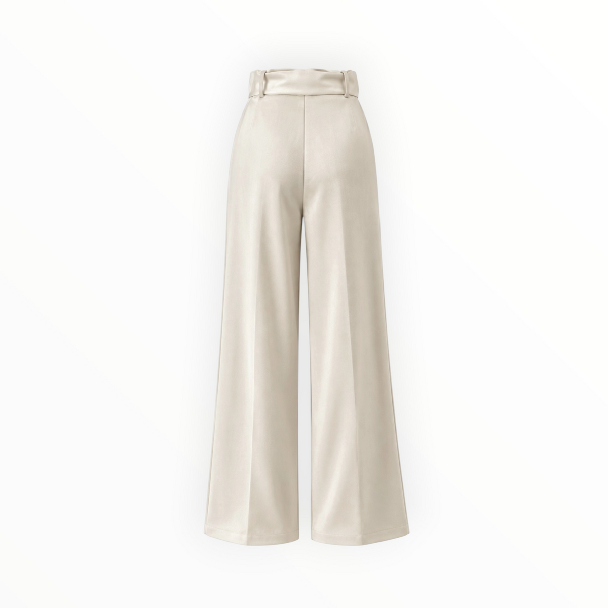 Satin Tie-Waist Wide-Leg Pants size M