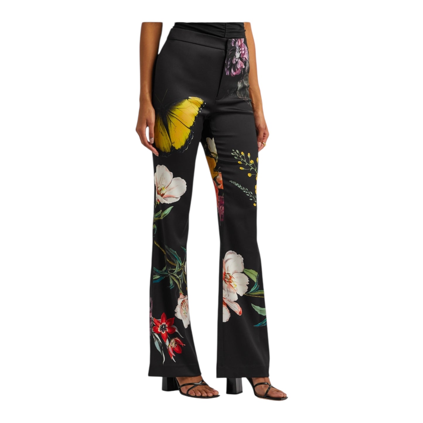 Ronnie floral-print satin-crepe trousers size 4