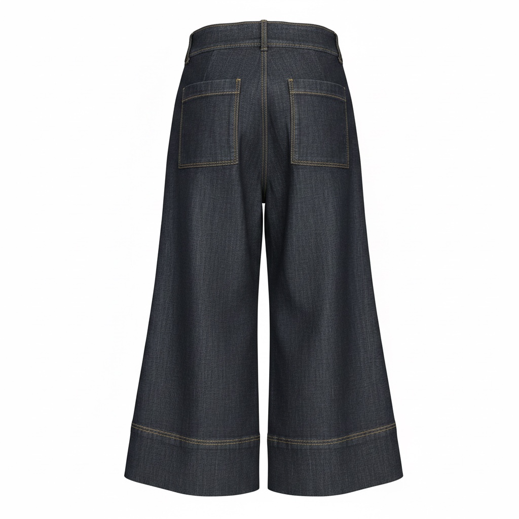 Wide-Leg Denim Culottes size S