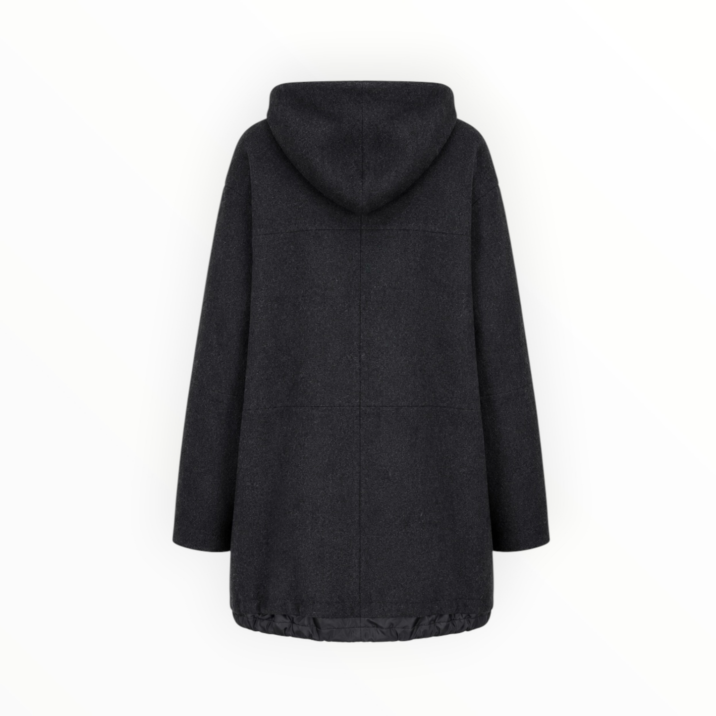 Hooded Wool-Blend Zip Coat size 8