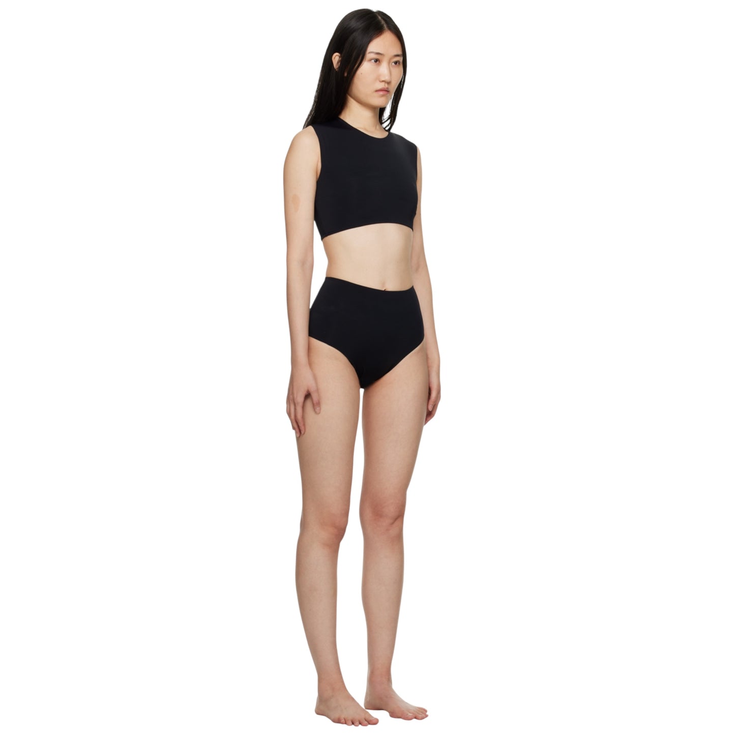 Exclusive Black Diagonal One-Piece Swimsuit size medium NWT