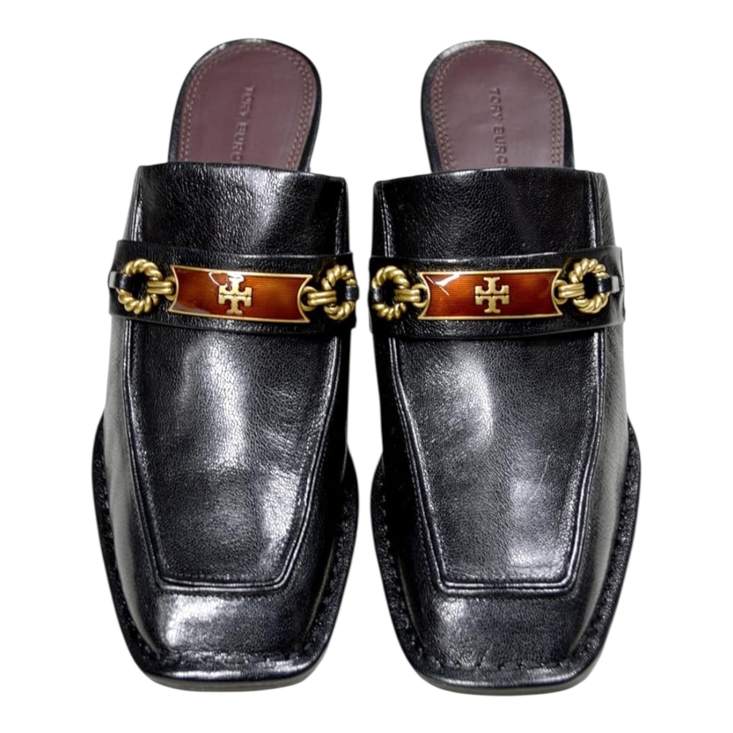 Plaque Heeled Mule Size 9
