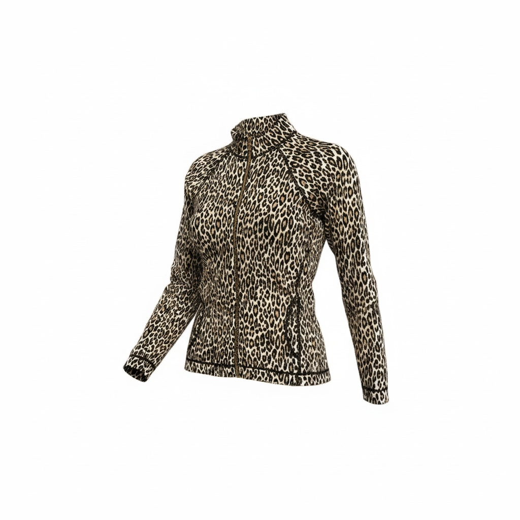 Leopard Zip up Jacket Size Small