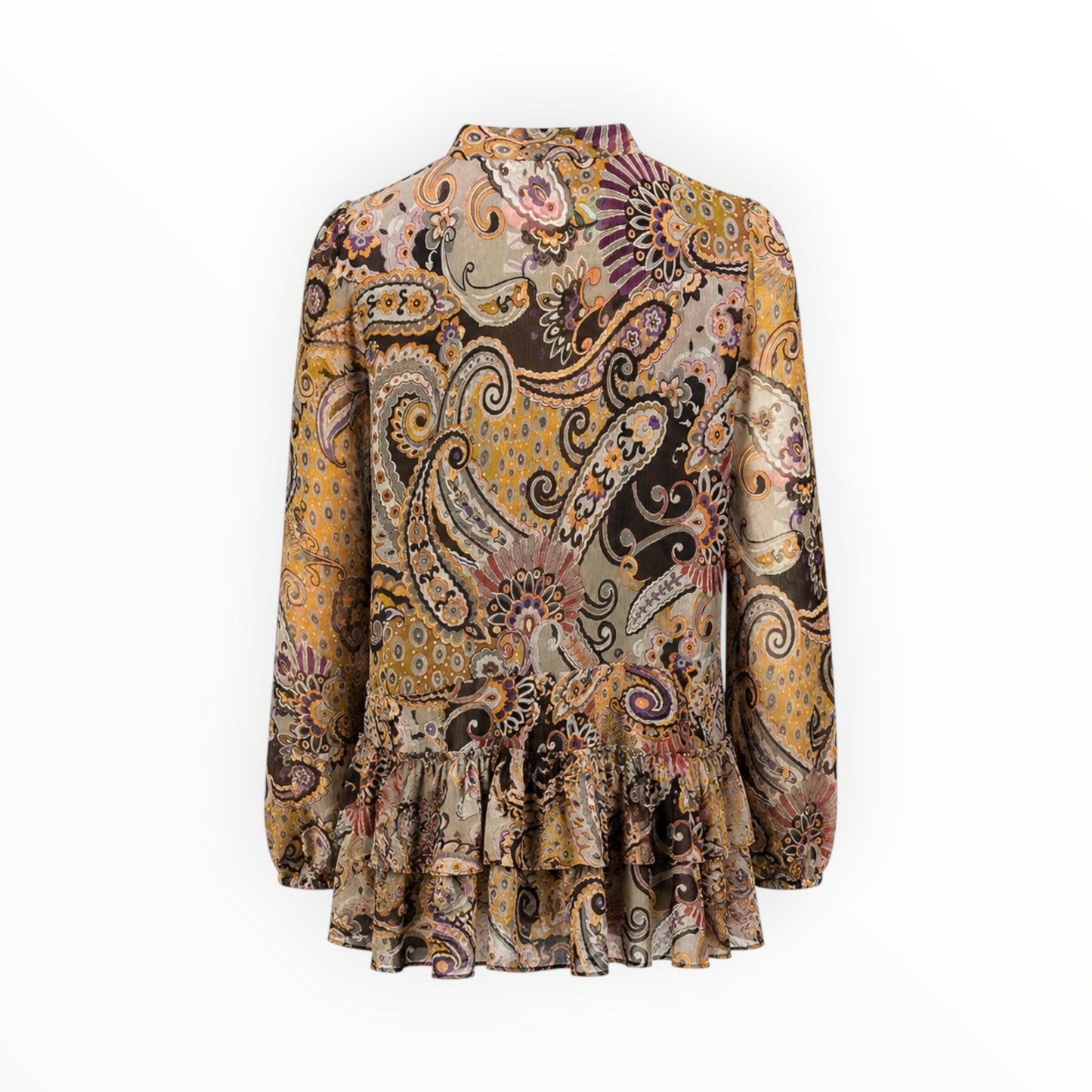 Paisley Ruffle Hem Dress size L NEW WITH TAGS