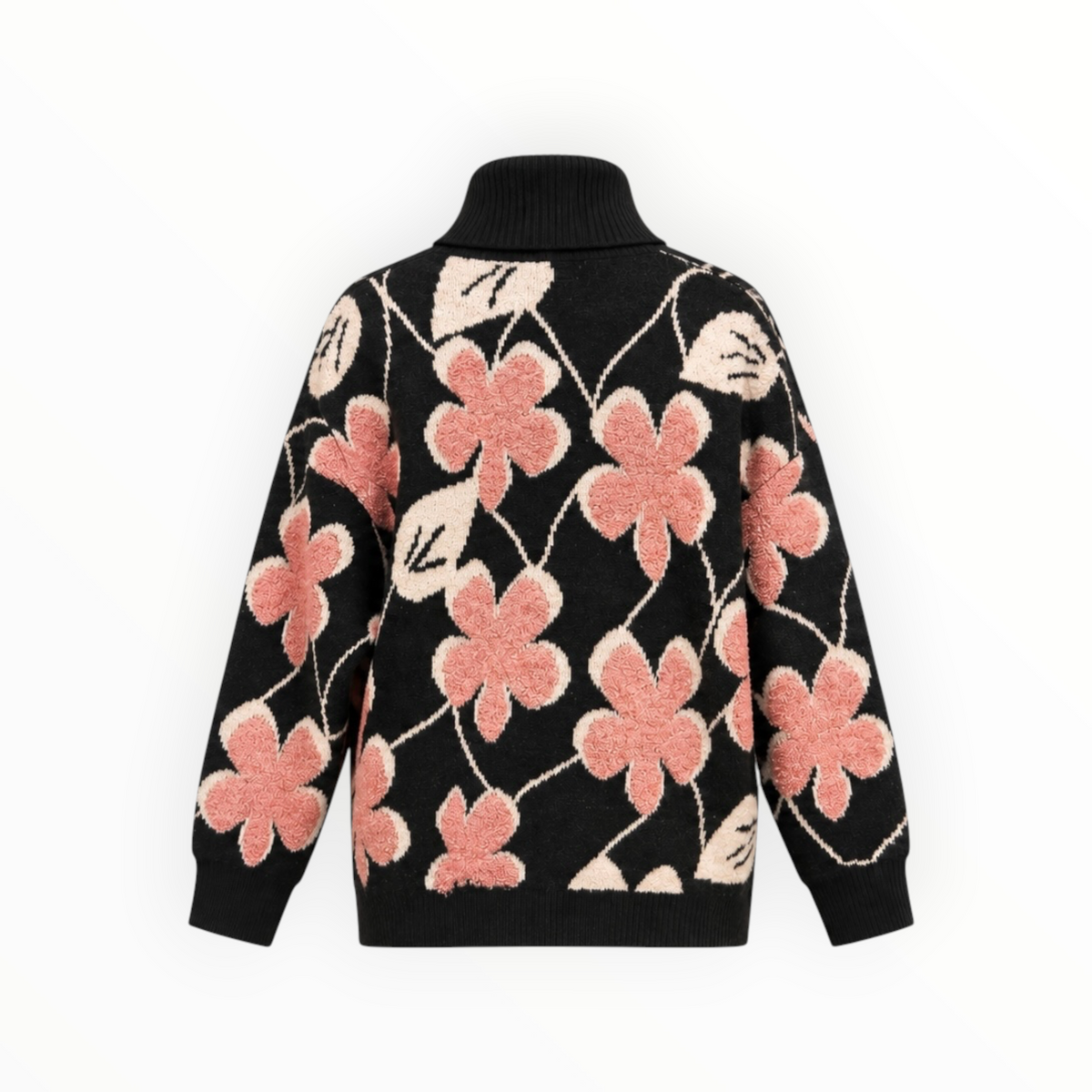 Floral Turtleneck Sweater size S