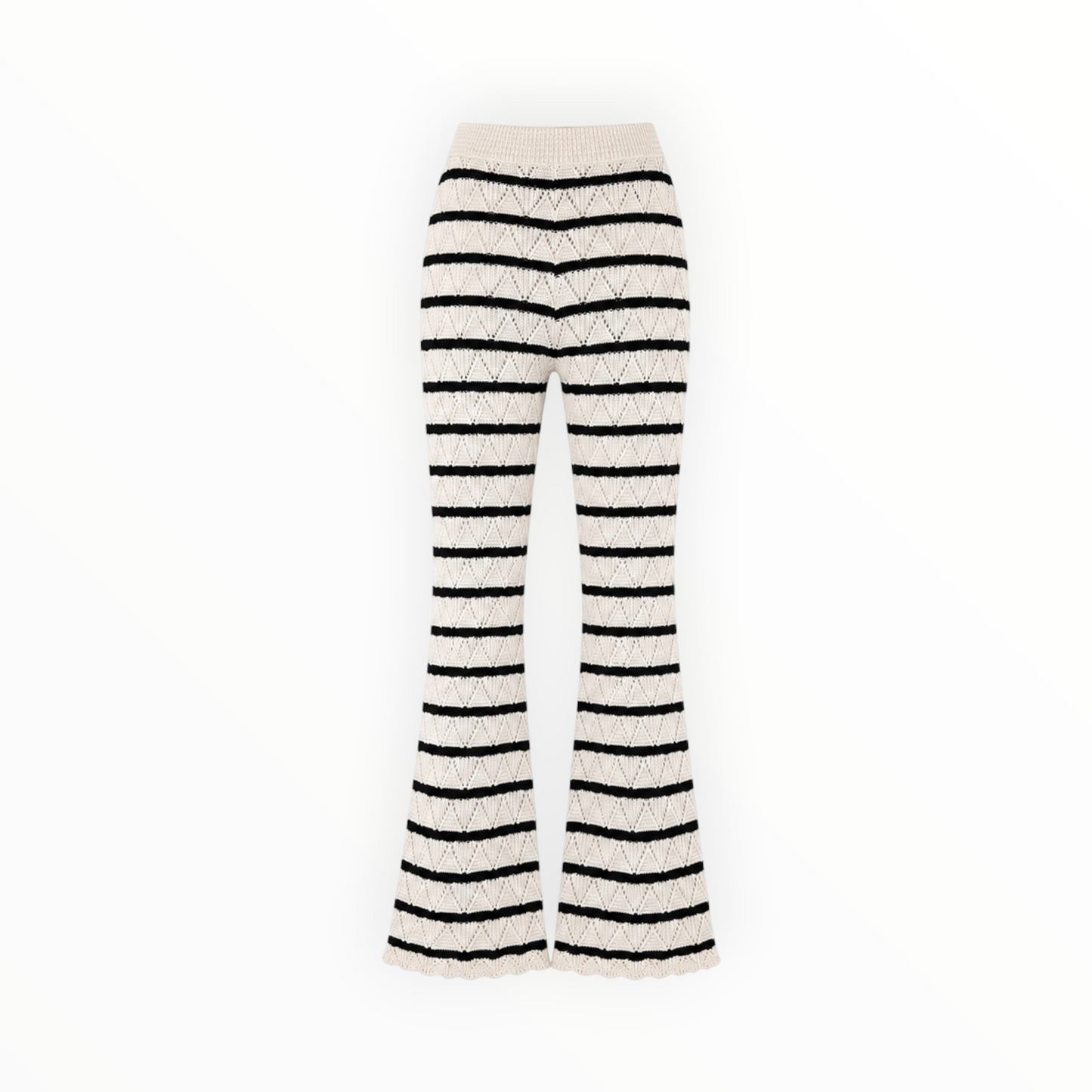 Striped Open Knit Sweater & Pants Set size S