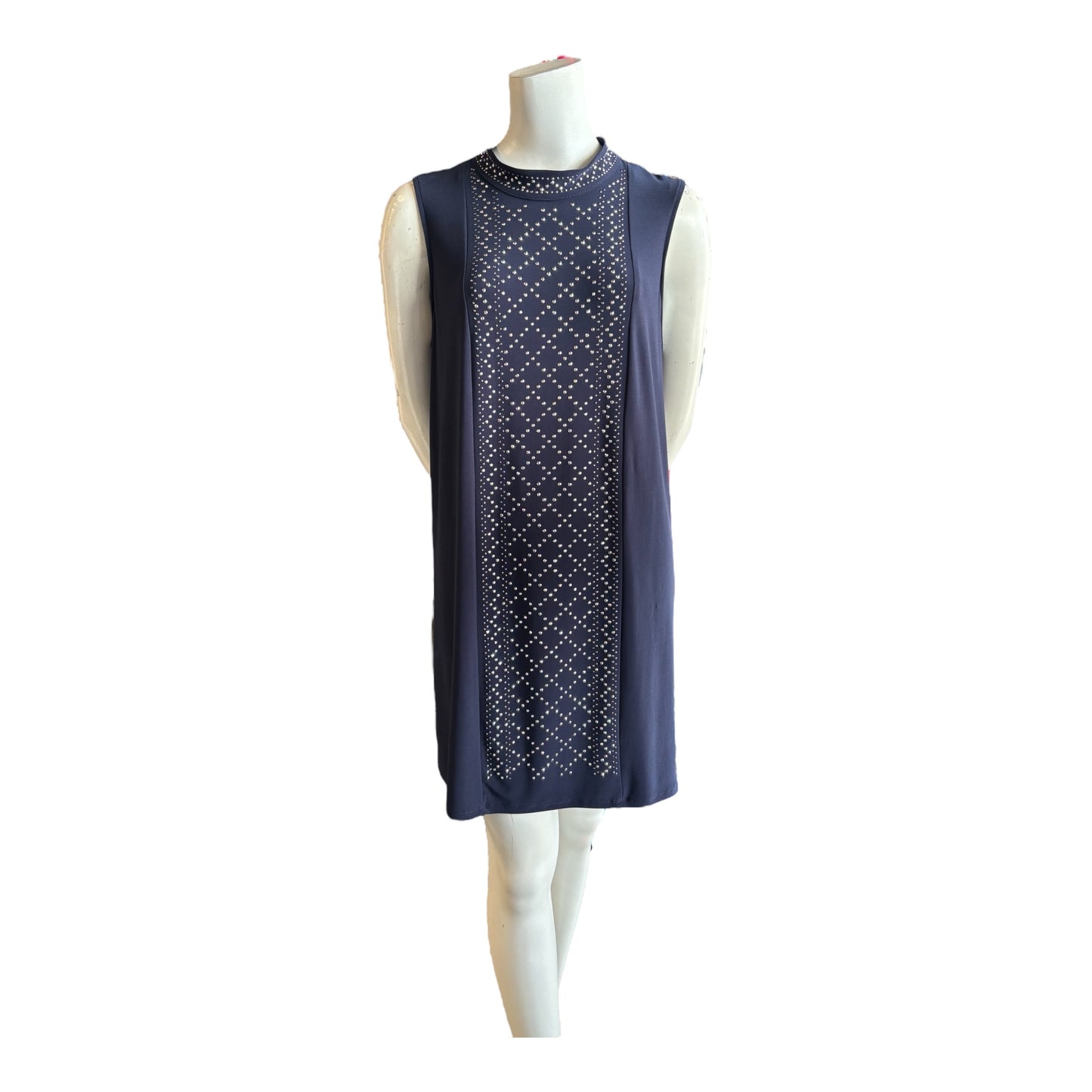 Sleeveless Mock Neck Studded Dress size large