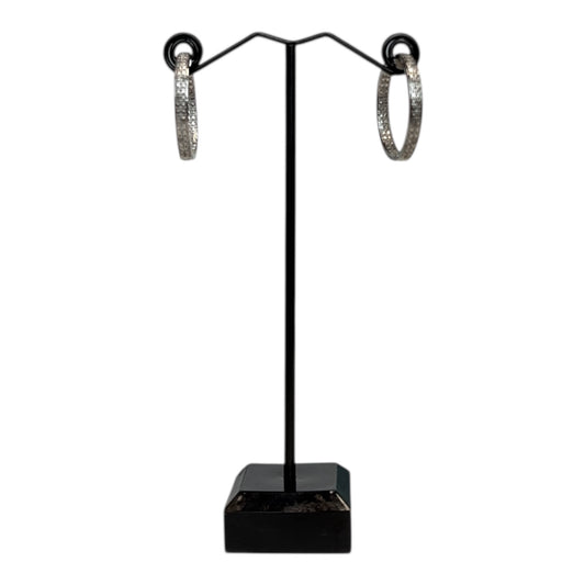 925 Hoops with Diamonds New with Tags