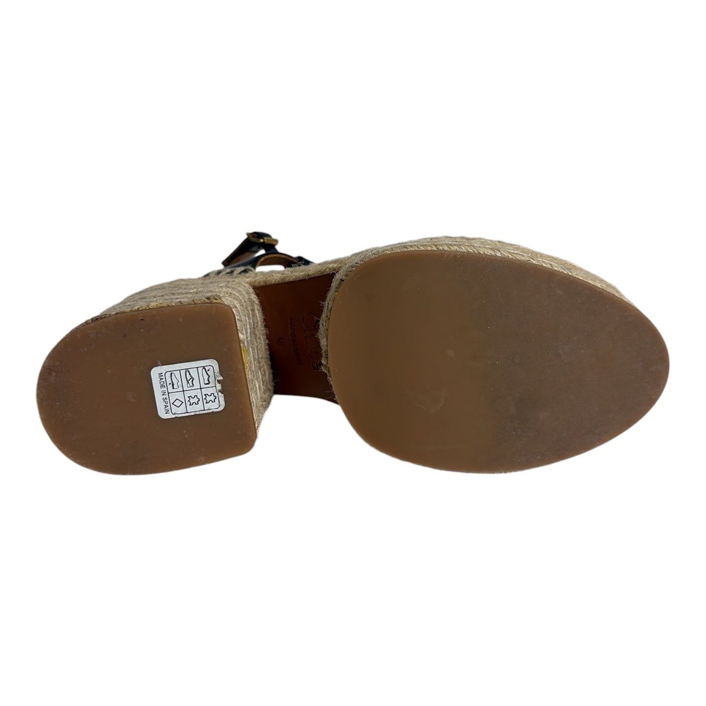 Pema Leather Espadrille Platform Shoes size 8