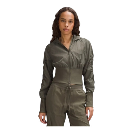 Ruched Ribbed-Waist Jacket size Small
