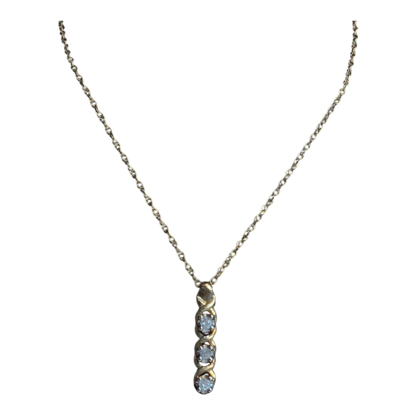 3 Diamond Drop Necklace