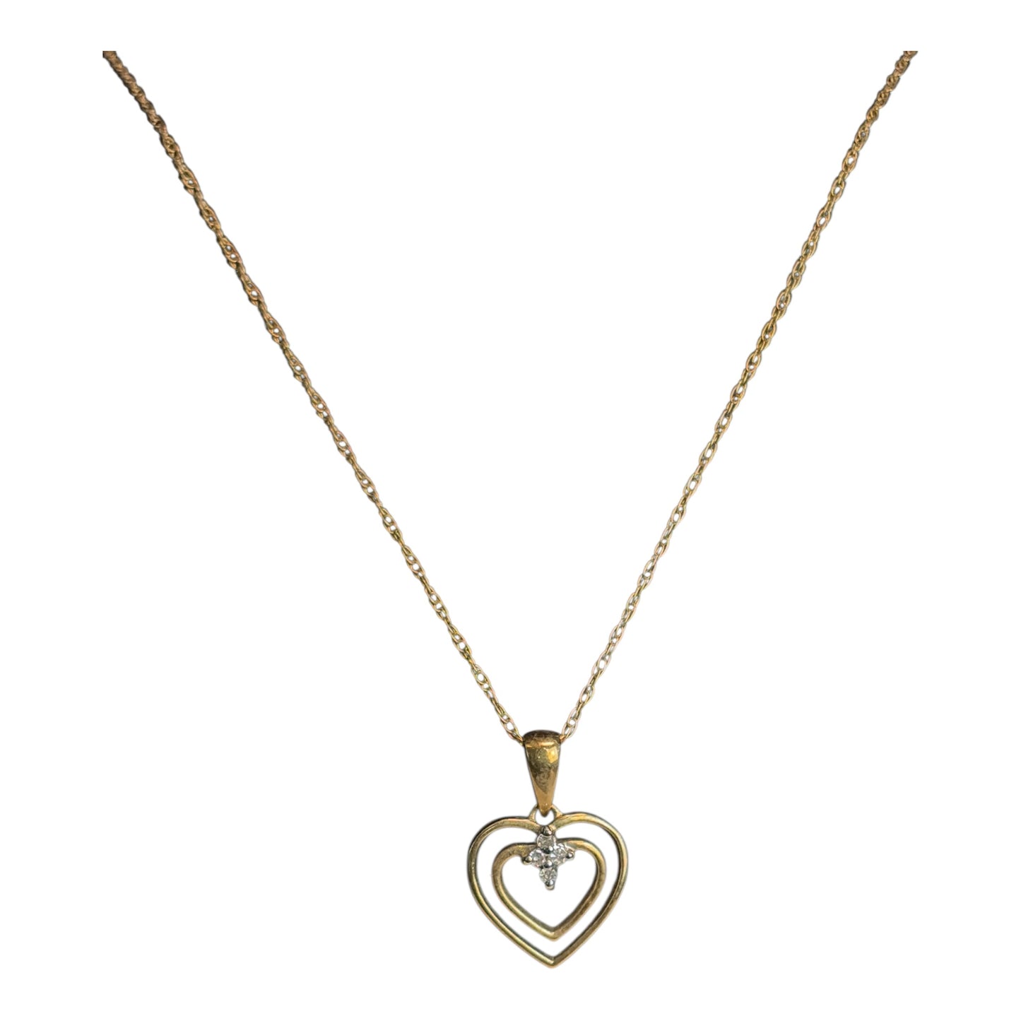 10 K gold Double Heart Necklace
