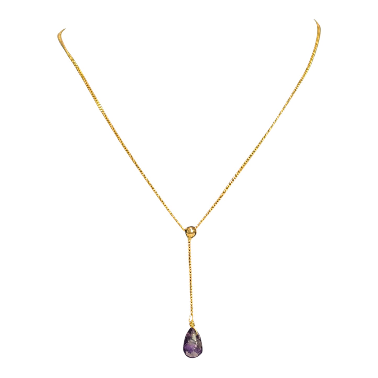 Amethyst Drop Necklace