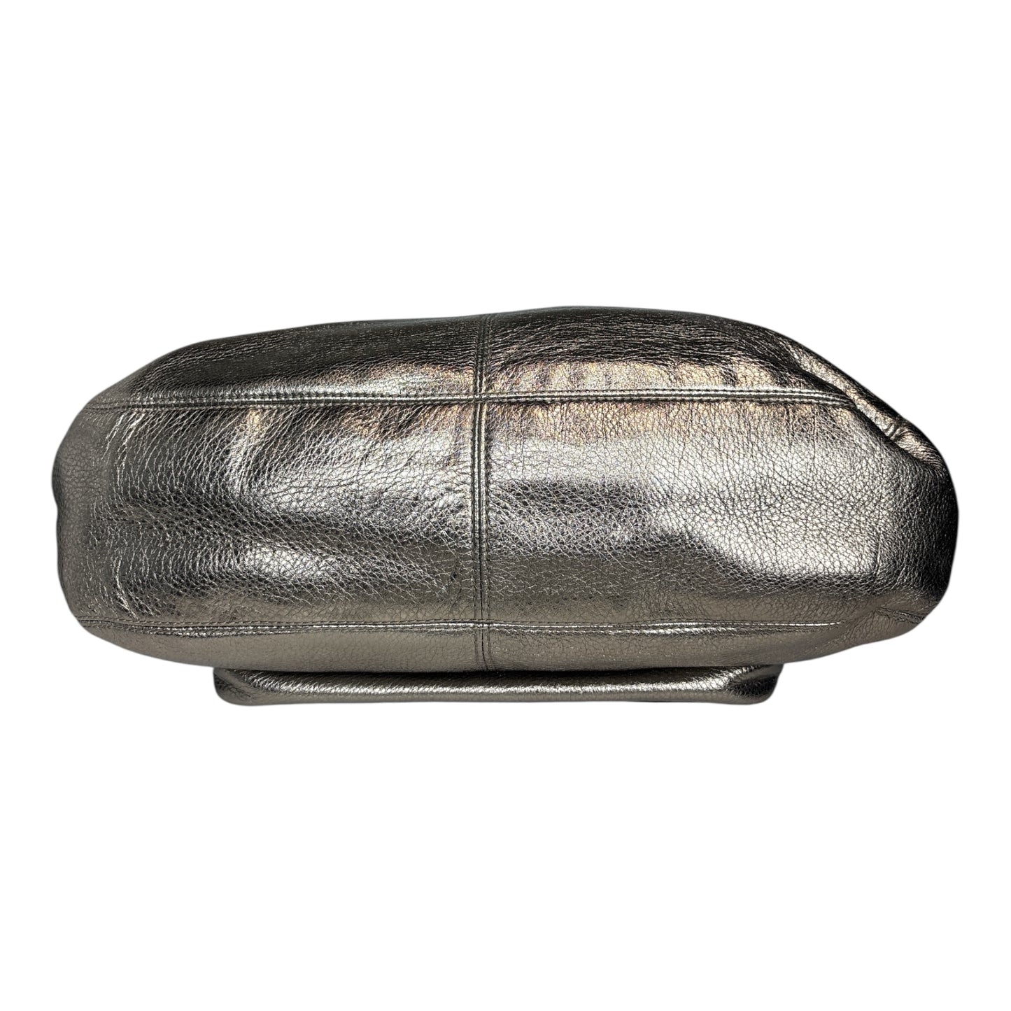 Penelope Metallic Pebbled Leather Buckle Hobo Bag