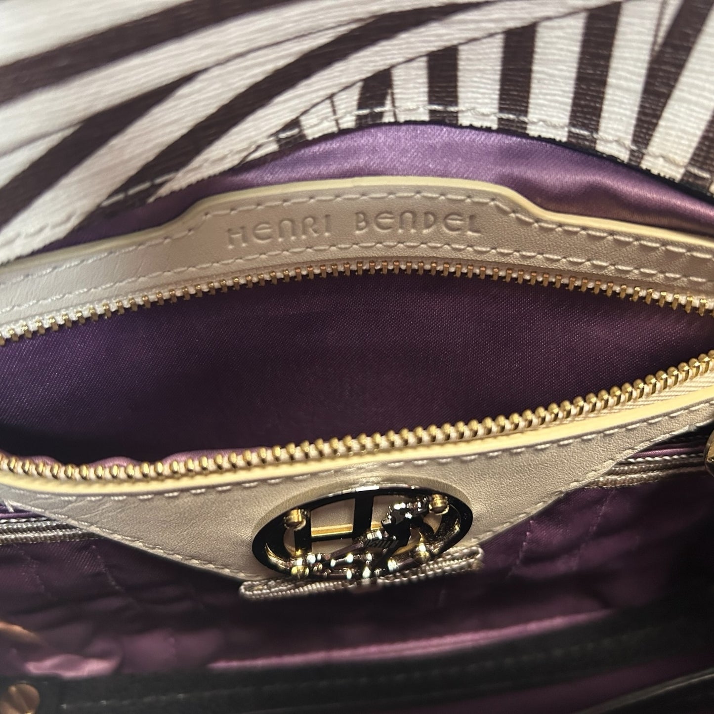Disturbed Debutante Striped Clutch /Wristlet With Strap