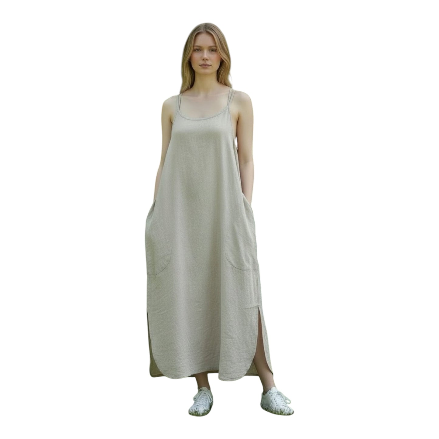 Linen Maxi Dress size Large