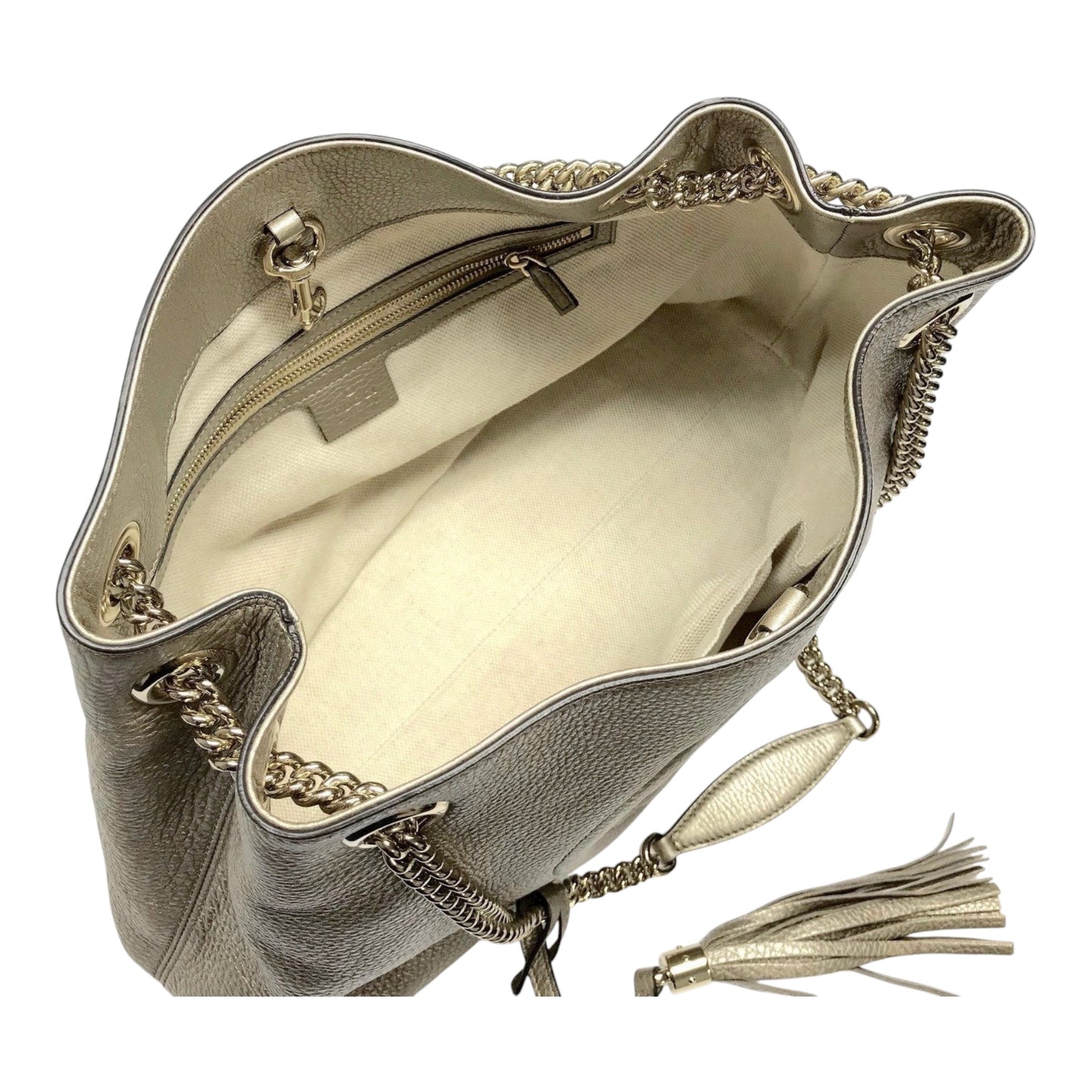 Metallic Soho Chain Tote Bag