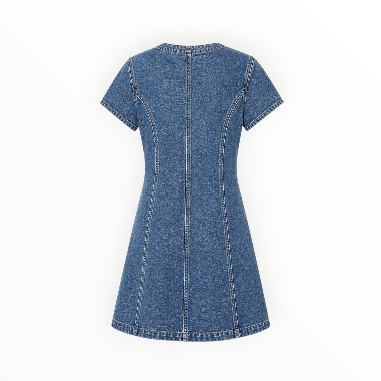 Denim Button-Front Mini Dress size S