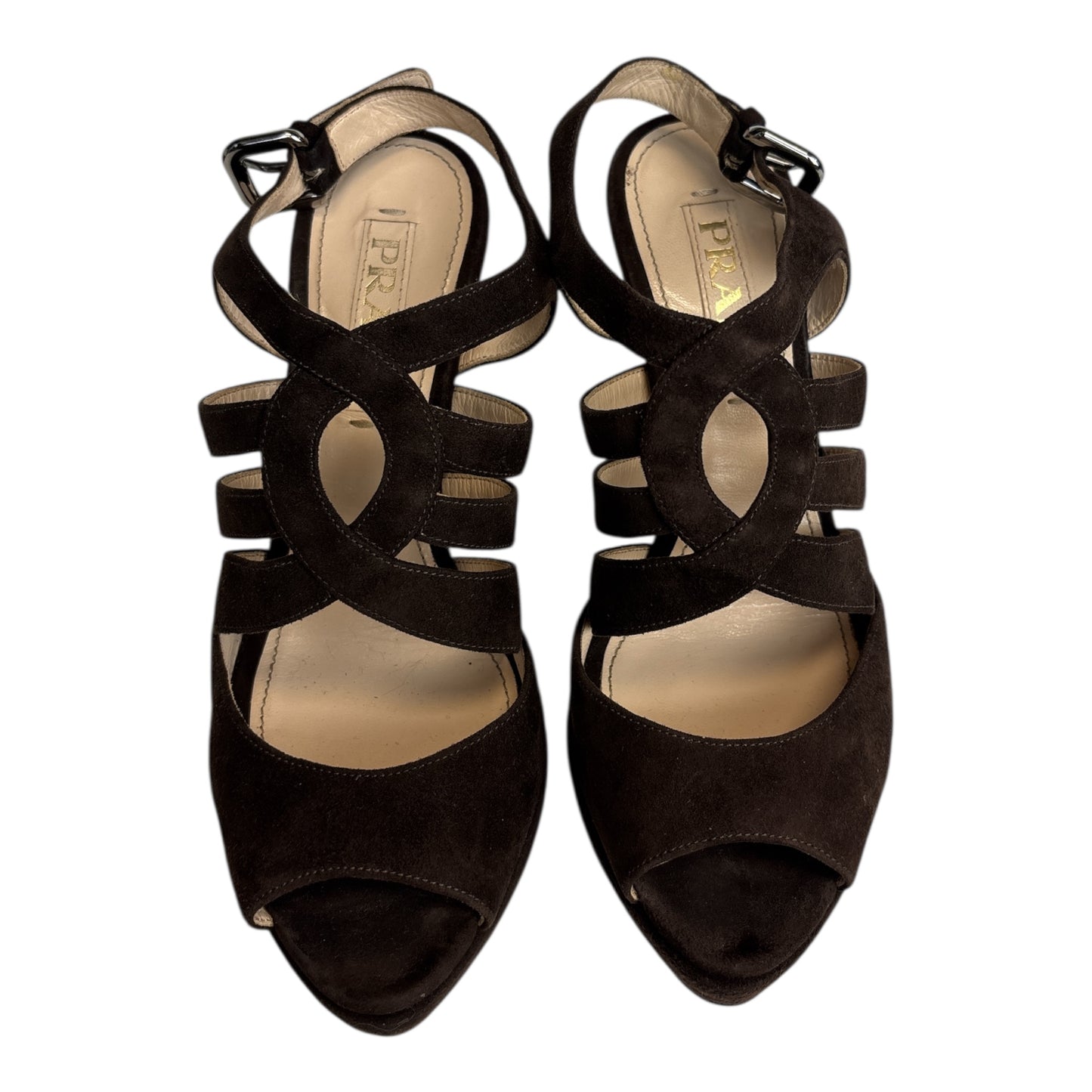 Suede Cage Pumps size 35.5