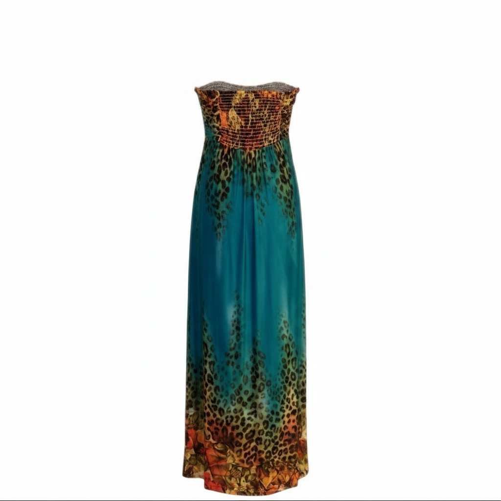 Multi Colour Animal Print Maxi Dress size 4