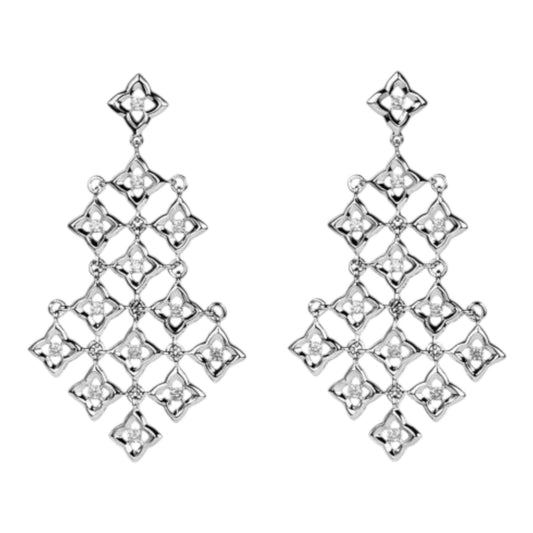 Quatrefoil Chandelier Earrings with Diamonds