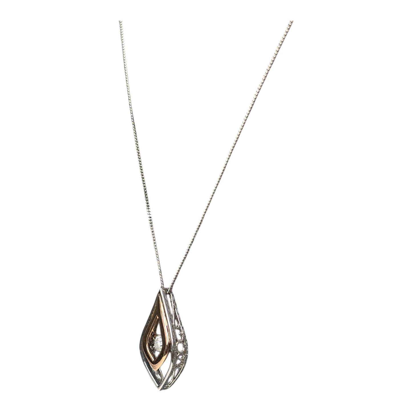 Two-Tone Teardrop Necklace