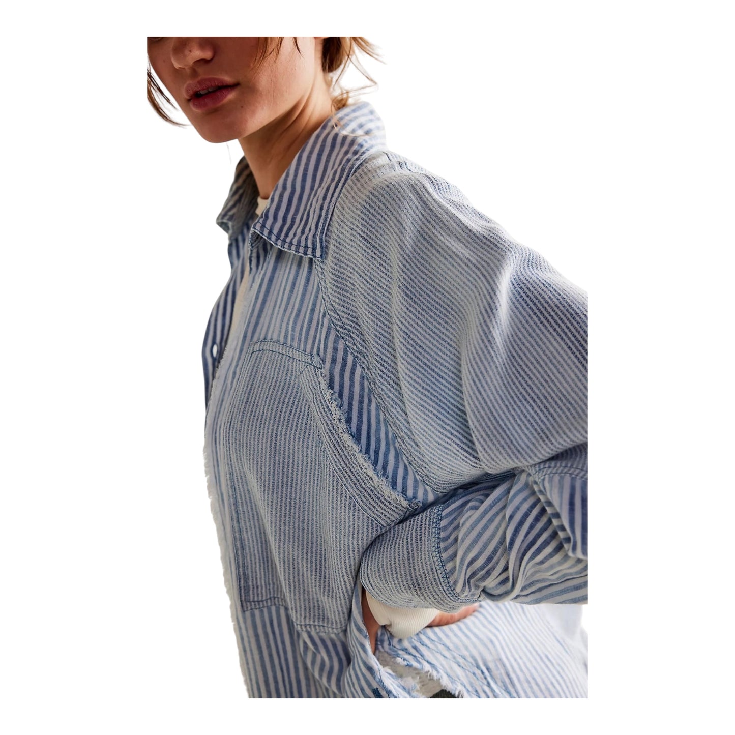 Indigo Skies Stripe Shirt size Small
