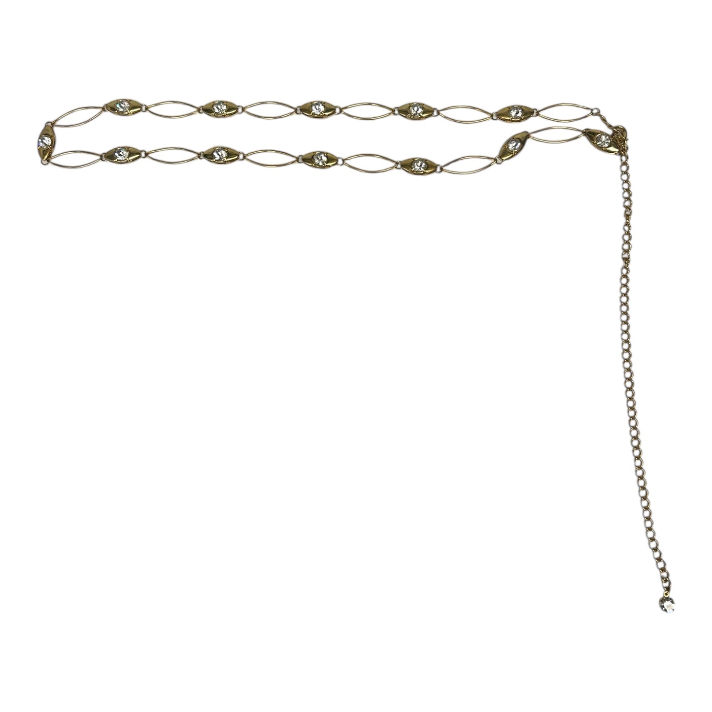 Gold rhinestone chain belt sz xs/s