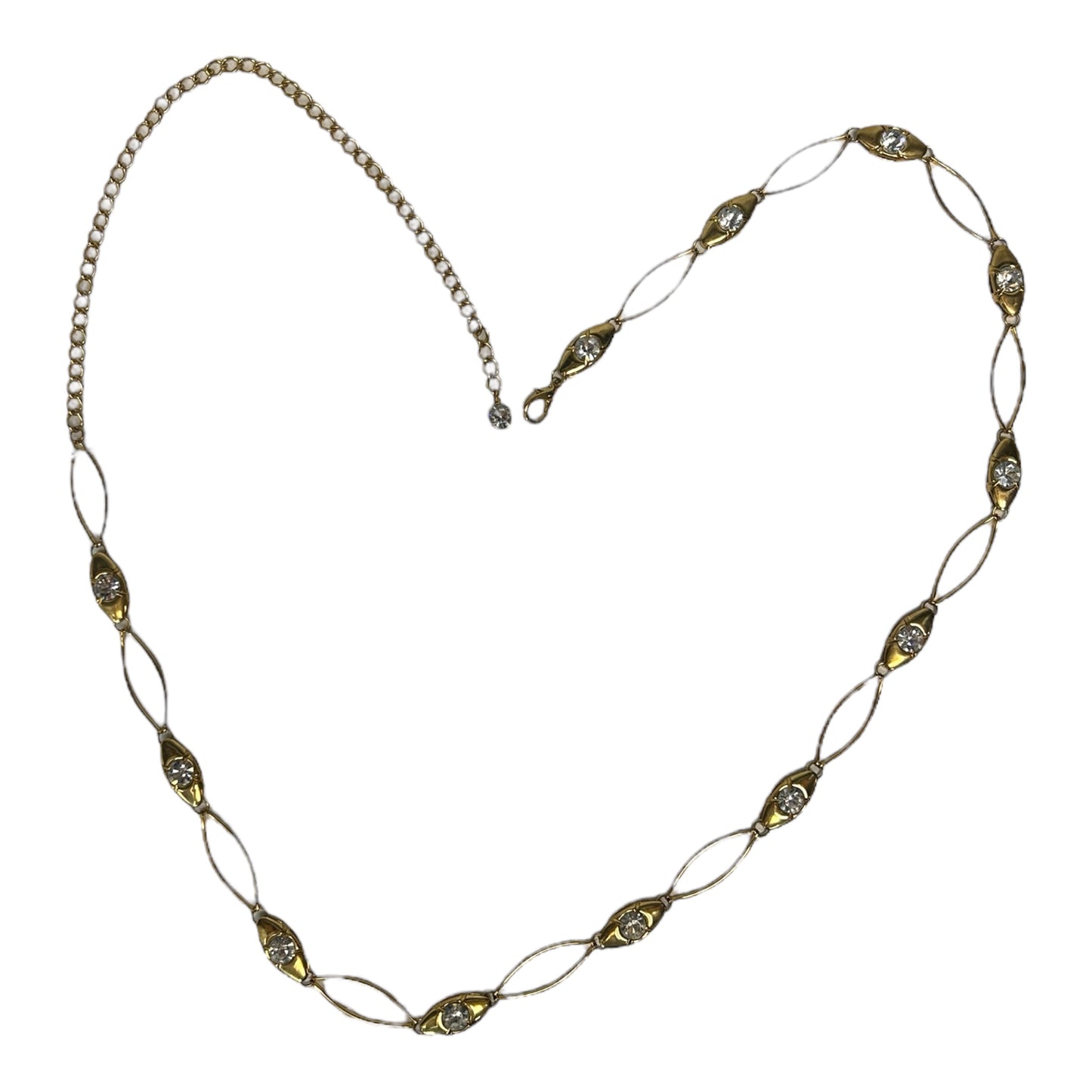Gold rhinestone chain belt sz xs/s