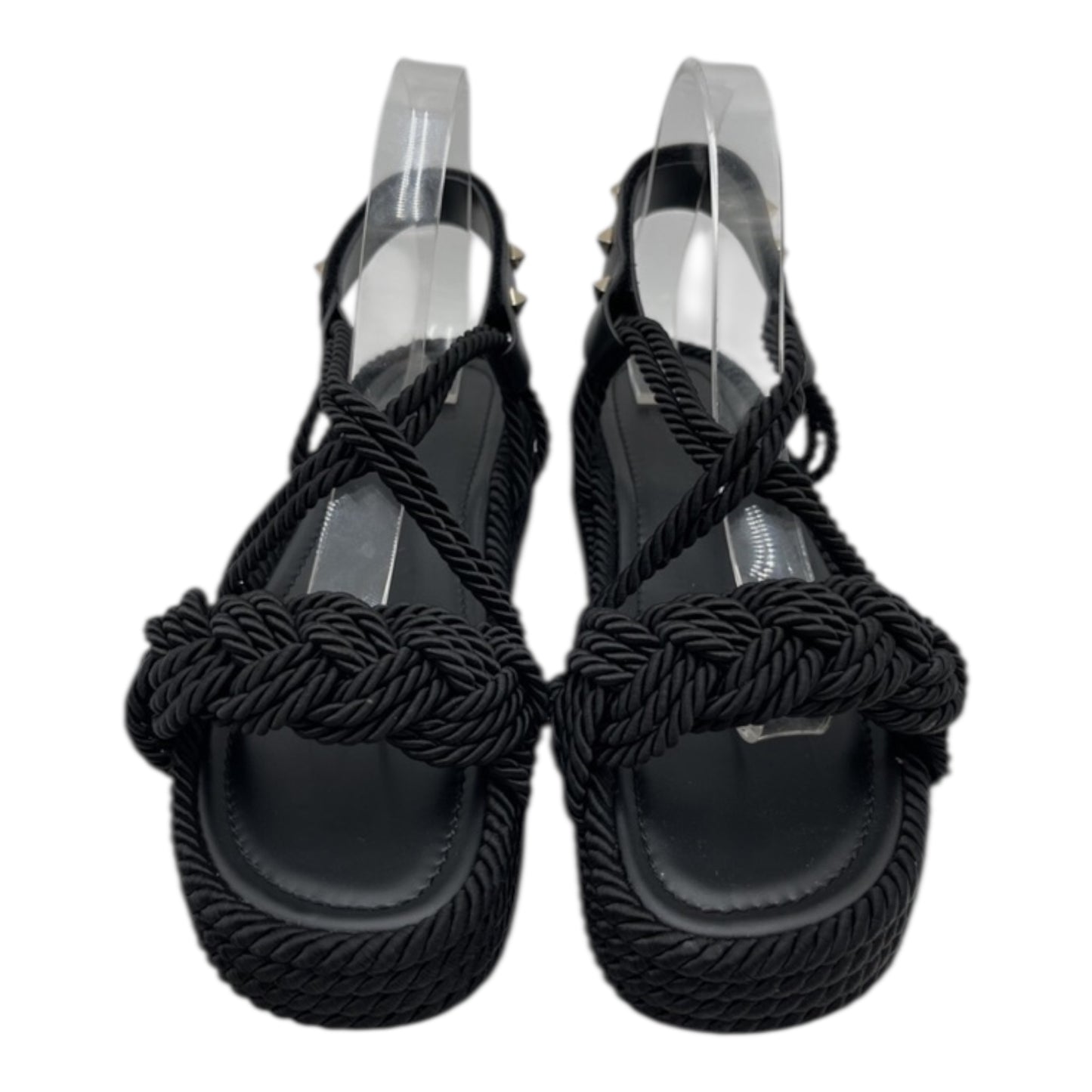 Rockstud Torchon Wedge Espadrille Sandals Size 38