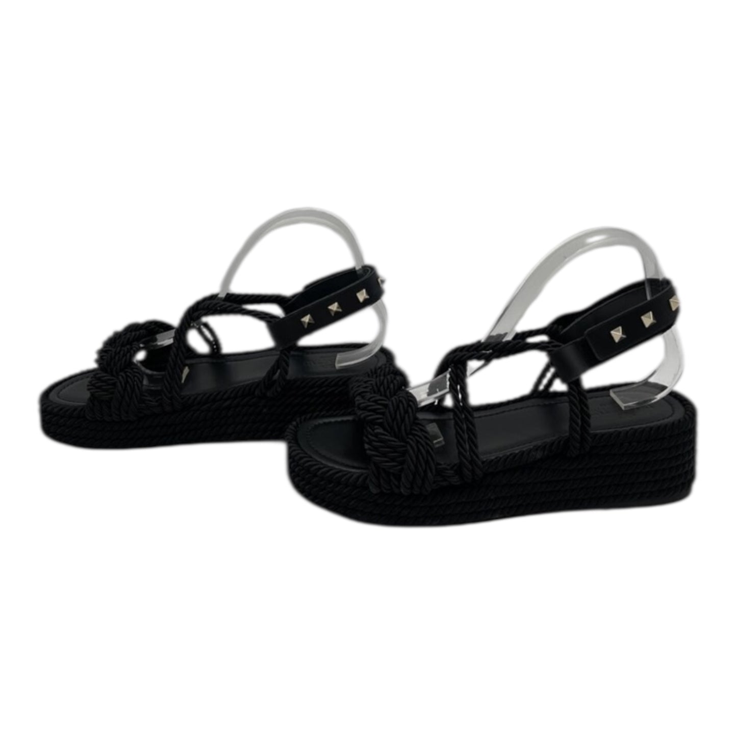 Rockstud Torchon Wedge Espadrille Sandals Size 38