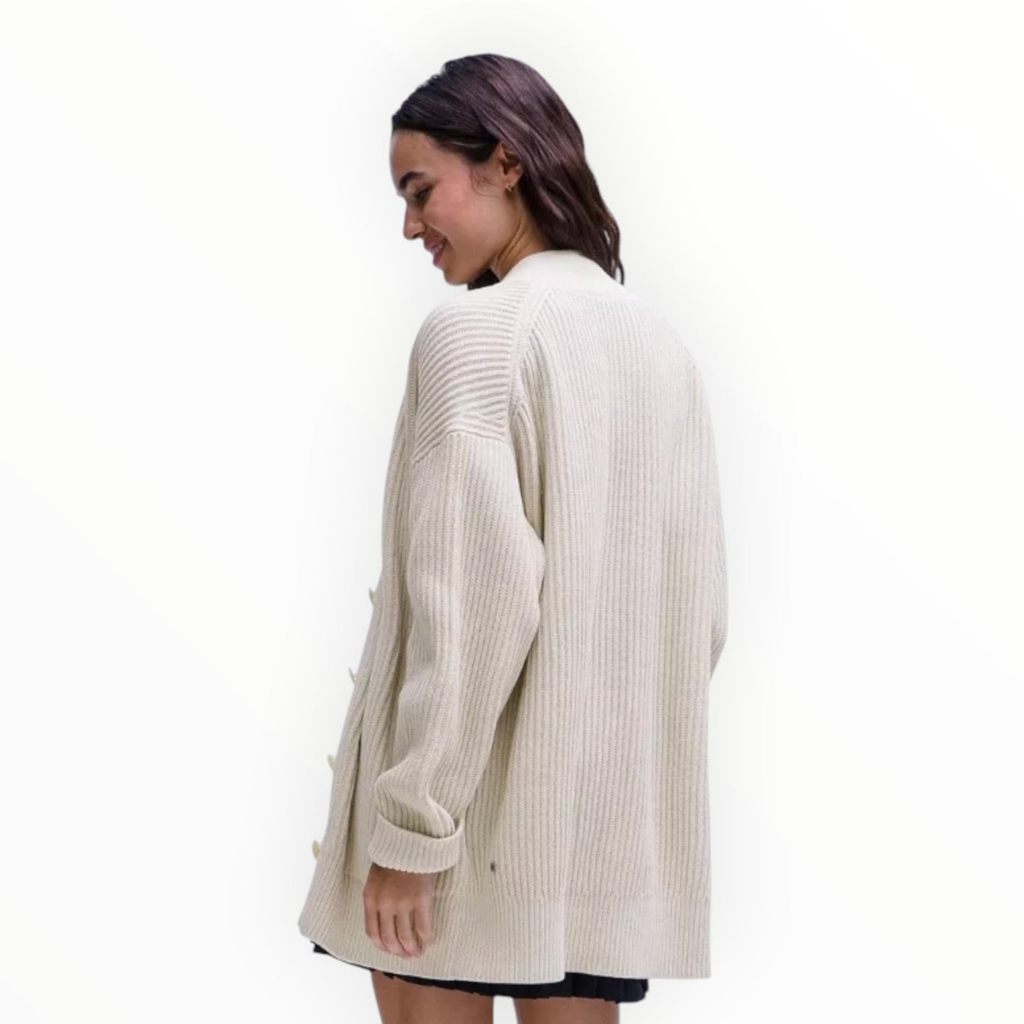 Knit Button-Front Cardigan size S